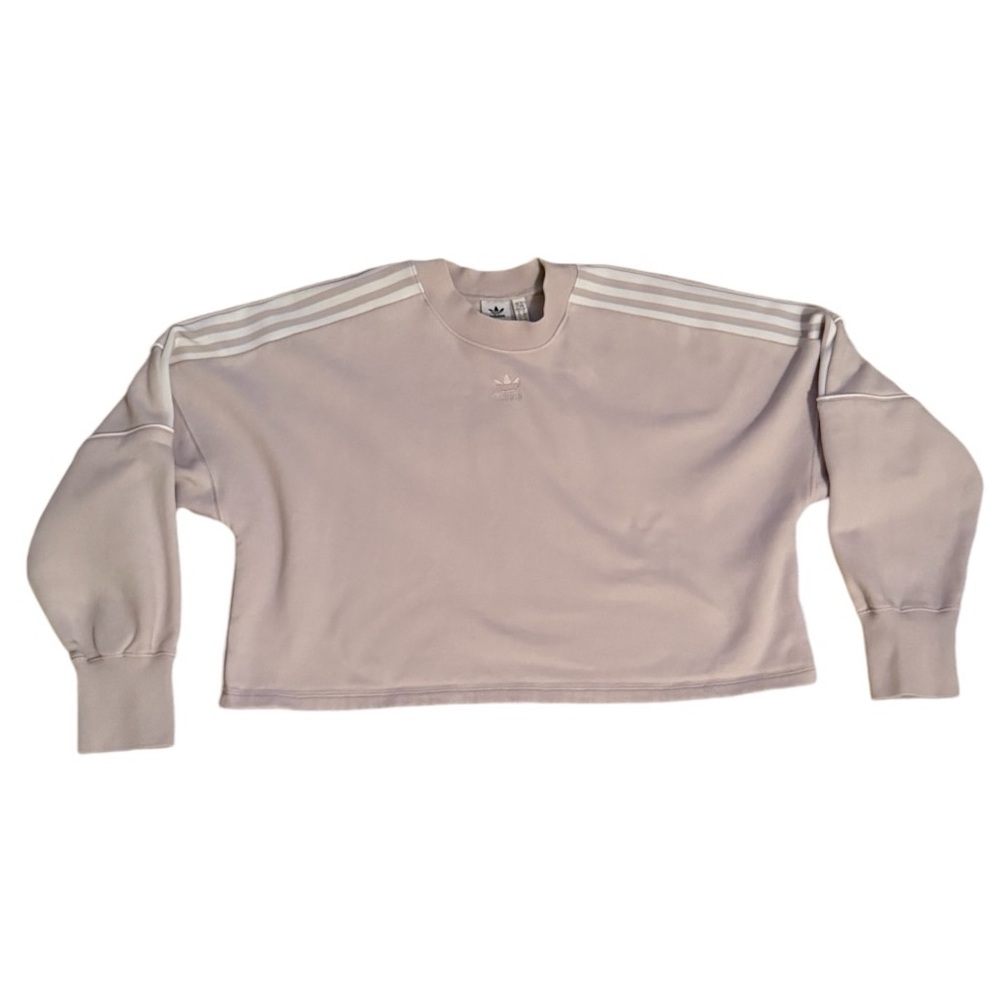 Adidas Cropped crew neck Purple Embossed Emblem